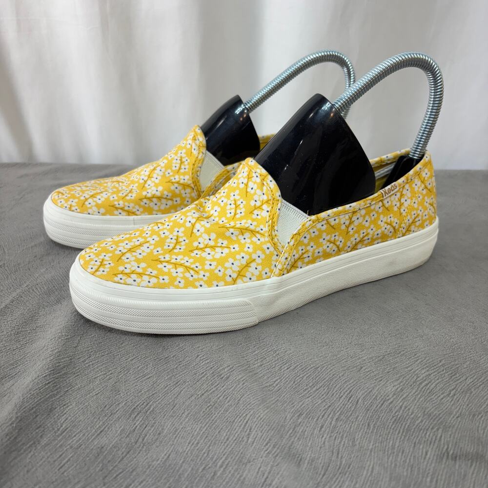 Keds Women's Double Decker Floral Slip on Sneaker US7.5 EU38 New Yellow Canvas